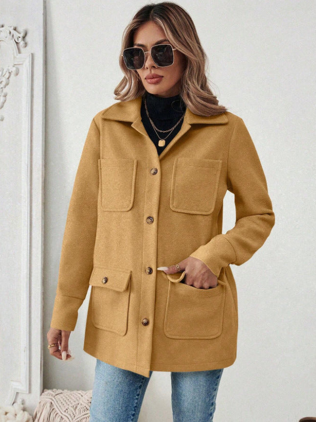 Cecily | Women's Utility Jacket Front Pockets Button Up