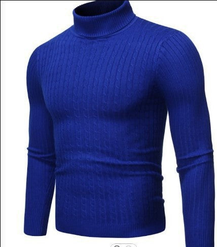 Ryan | Men's Cable Knit Roll Neck Jumper Ribbed Sides Slim Fit