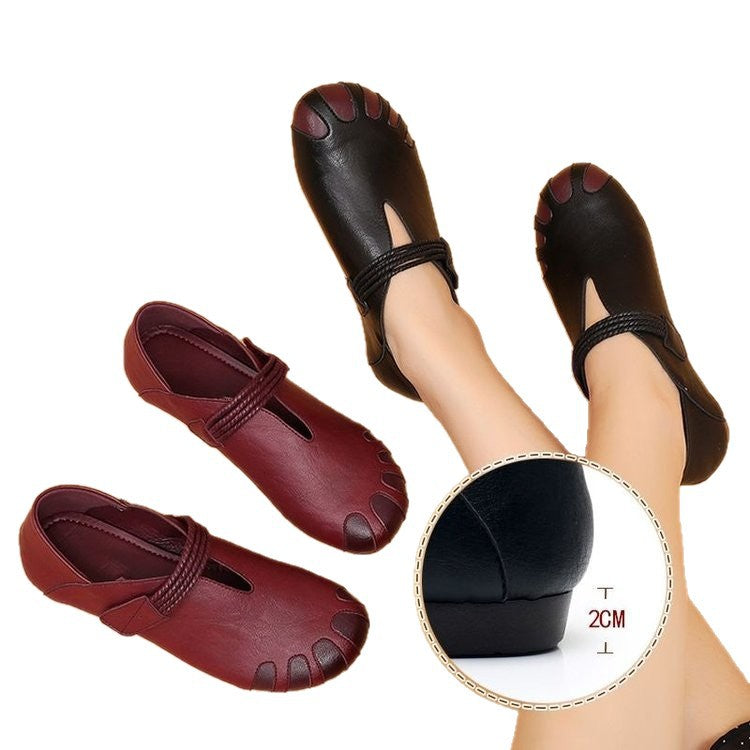 Gwen | Women's Mary Jane Flats Braided Strap Stitched Toe Slip-On