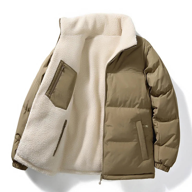 Imogen | Women's Reversible Puffer Jacket Sherpa Lining Round Neck