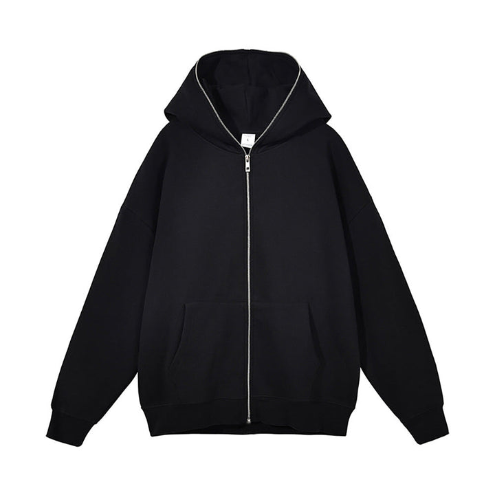 Unisex Hooded Jacket with Full Zip, Double-Layer Hood and Kangaroo Pockets by Drune