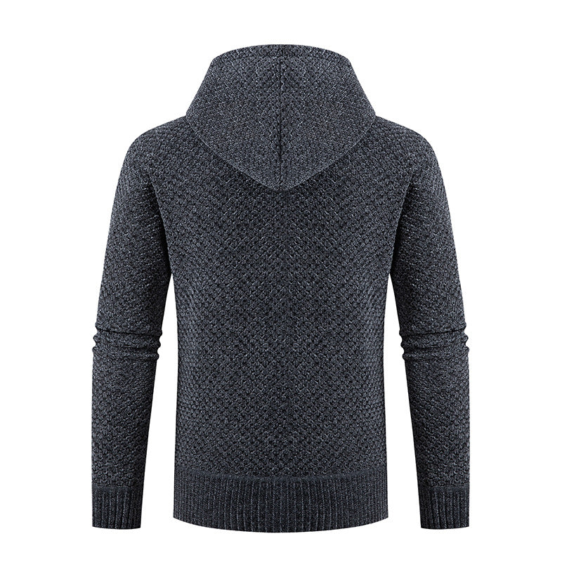 Owen | Men's Quilted Hooded Jacket Teddy Lined Knitted Sleeves