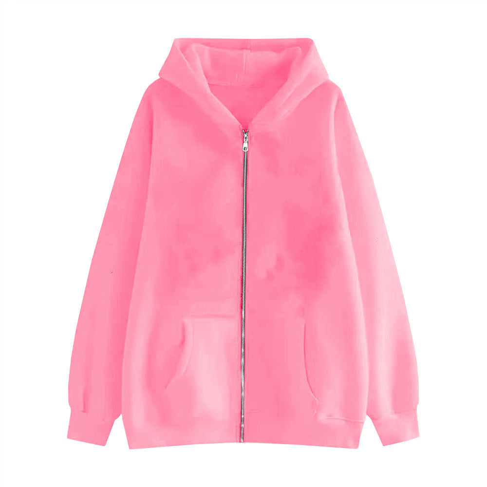 Zoe | Women's Oversized Zip Hoodie Metal Zip Double-Layer Hood