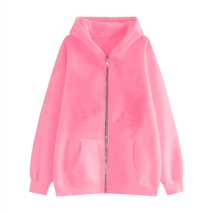 Zoe | Women's Oversized Zip Hoodie Metal Zip Double-Layer Hood
