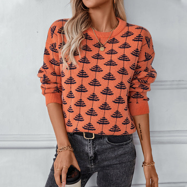 Sybil | Women's Knitted Jumper Tree Pattern Loose Fit