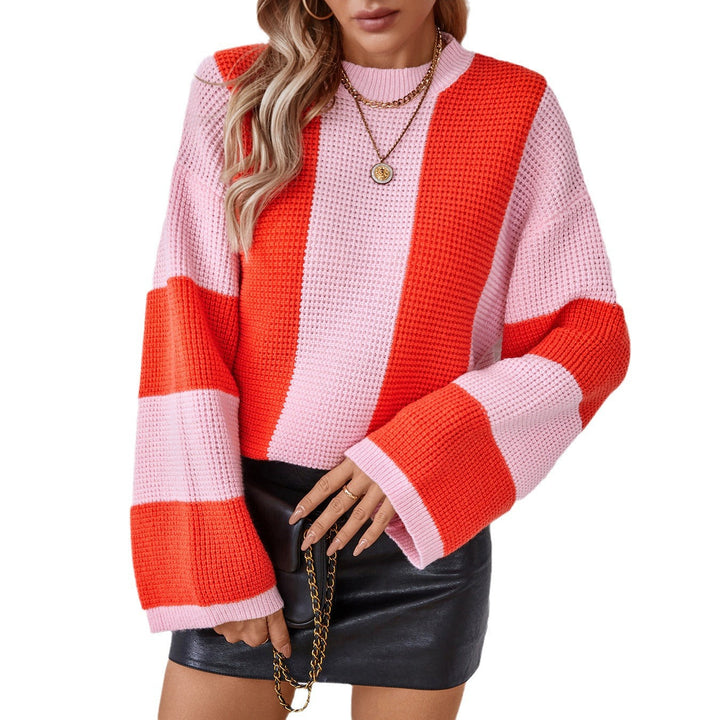 Peggy | Women's Block Stripe Knitted Jumper Casual Fit Wide Sleeve