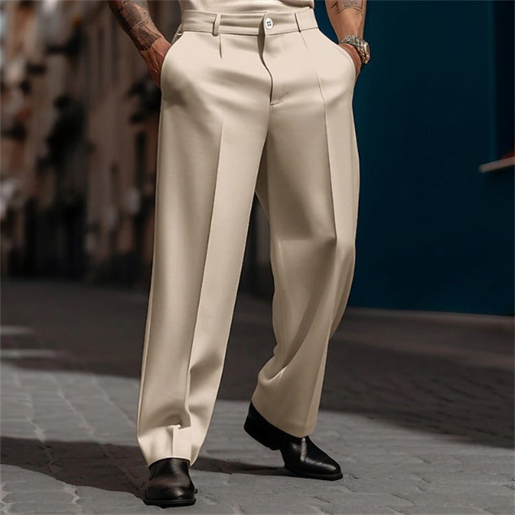 Magnus | Men's High-Waisted Wide Leg Suit Trousers