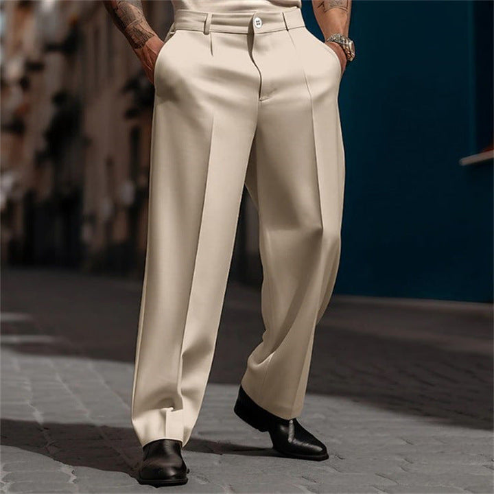 Magnus | Men's High-Waisted Wide Leg Suit Trousers
