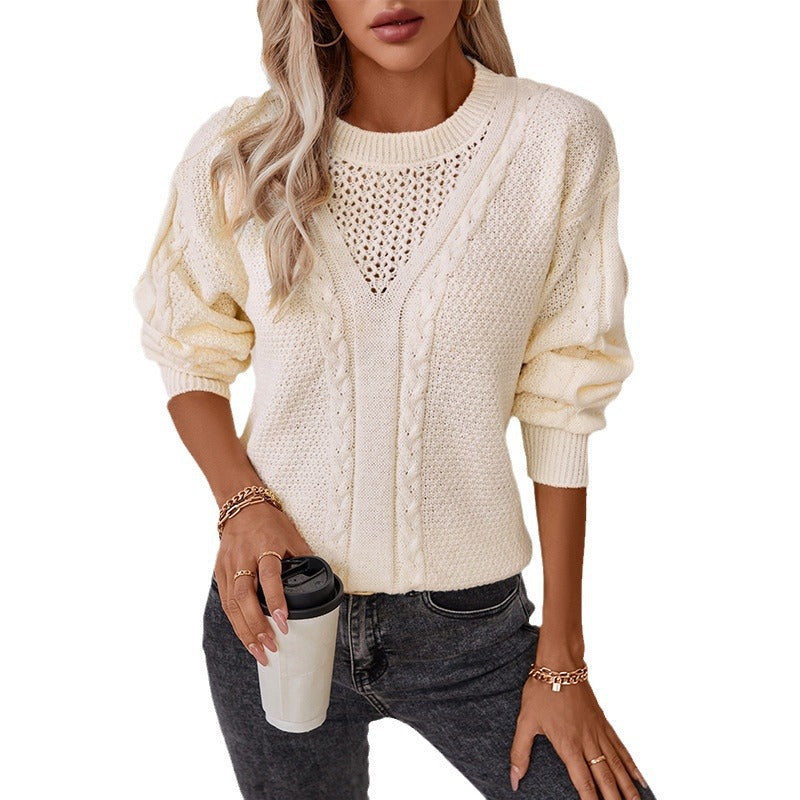 Astrid | Women's Cable Knit V-Neck Jumper Casual Fit Knitwear