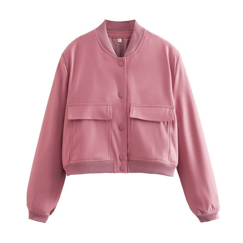 Rosalind | Women's Cropped Jacket Patch Pockets Breathable Lightweight
