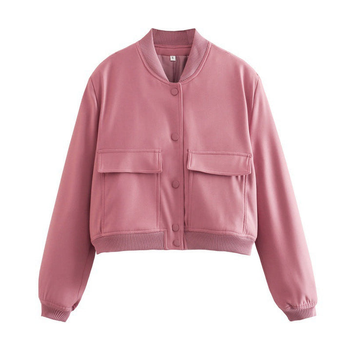 Rosalind | Women's Cropped Jacket Patch Pockets Breathable Lightweight