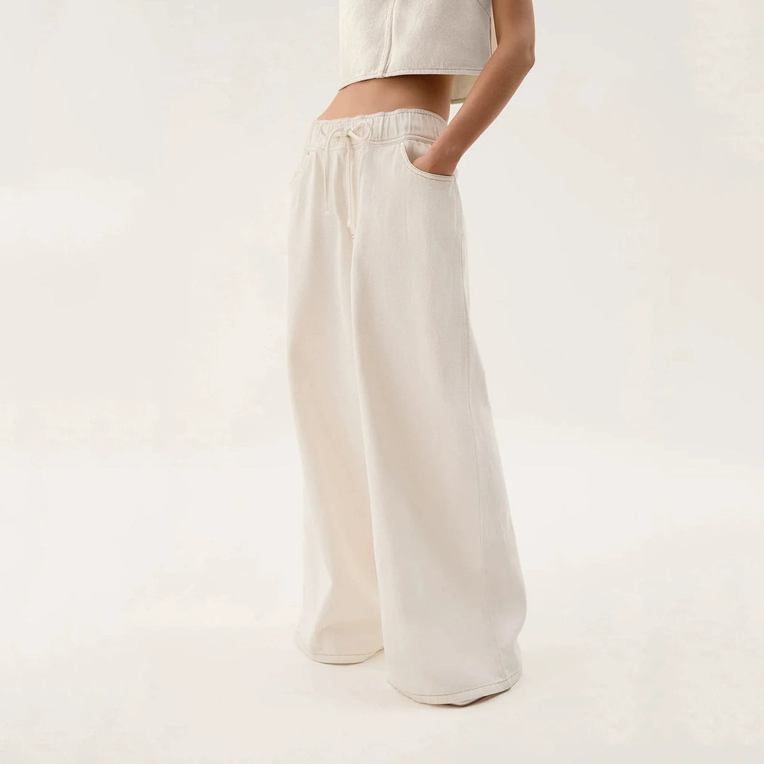 Viona Drawstring Wide Leg Jeans