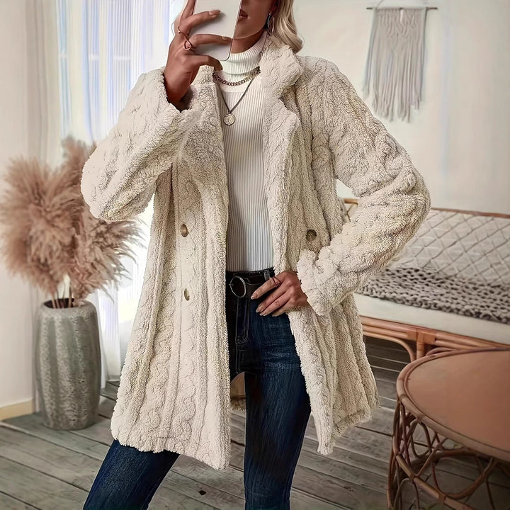 Annabelle | Women's Teddy Coat Double-Breasted Relaxed Longline Fit