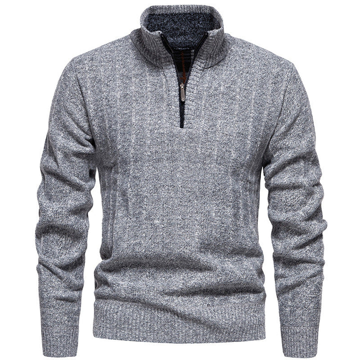 Crawford | Men's Half-Zip Cable Knit Jumper Ribbed Cuffs Regular Fit