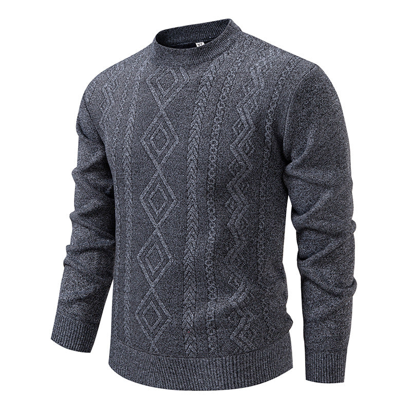 Wesley | Men's Crew Neck Knitted Jumper Diamond Pattern Textured Knit