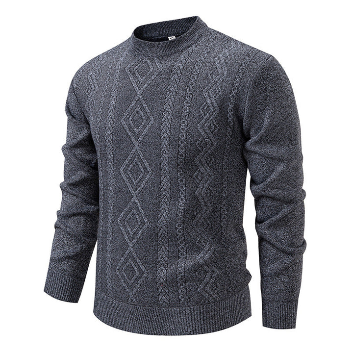 Wesley | Men's Crew Neck Knitted Jumper Diamond Pattern Textured Knit