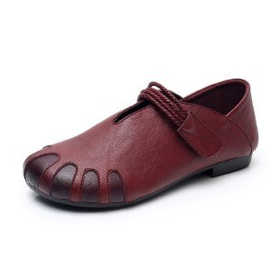 Gwen | Women's Mary Jane Flats Braided Strap Stitched Toe Slip-On