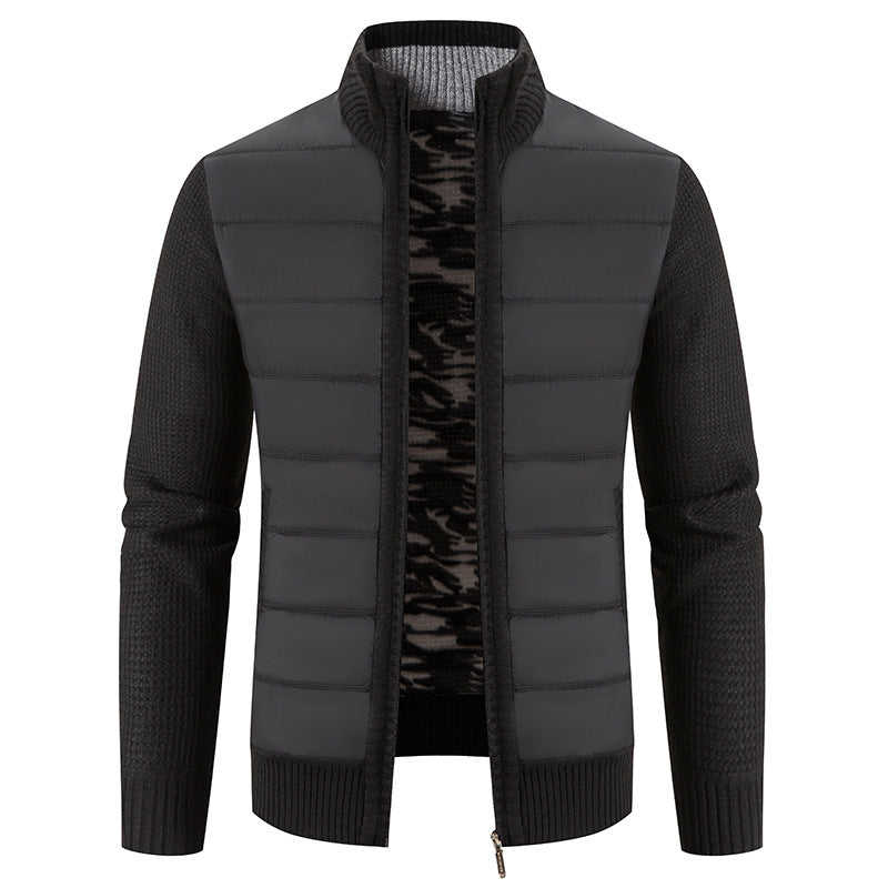 Crawford | Men's Quilted Hybrid Jacket Knitted Sleeves Funnel Neck