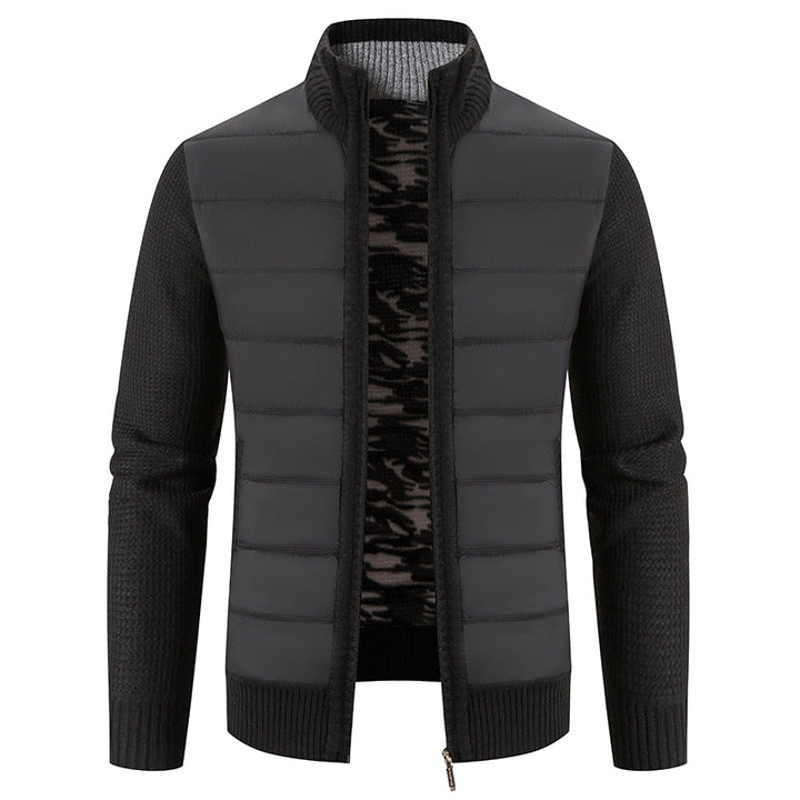 Crawford | Men's Quilted Hybrid Jacket Knitted Sleeves Funnel Neck