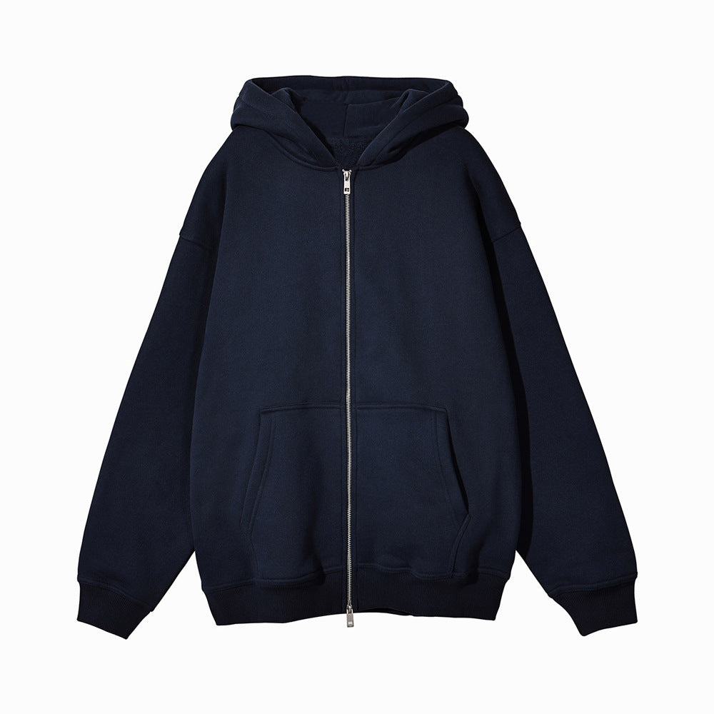 Zoe | Women's Oversized Zip Hoodie Metal Zip Double-Layer Hood