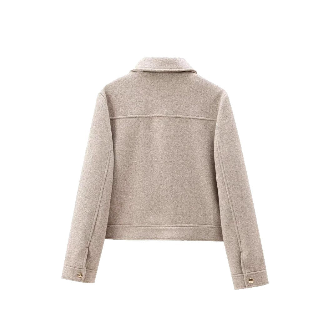 Ottilie | Women's Wool Utility Jacket Front Pockets Breathable