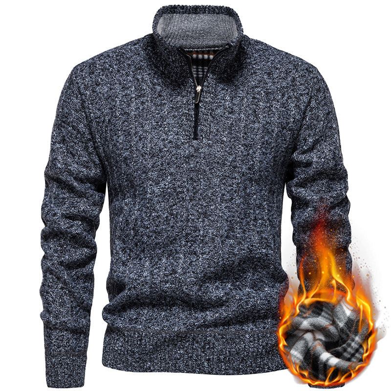Crawford | Men's Half-Zip Cable Knit Jumper Ribbed Cuffs Regular Fit