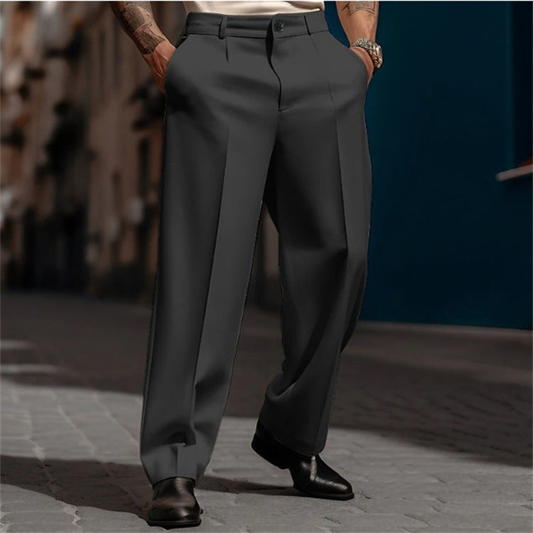 Magnus | Men's High-Waisted Wide Leg Suit Trousers