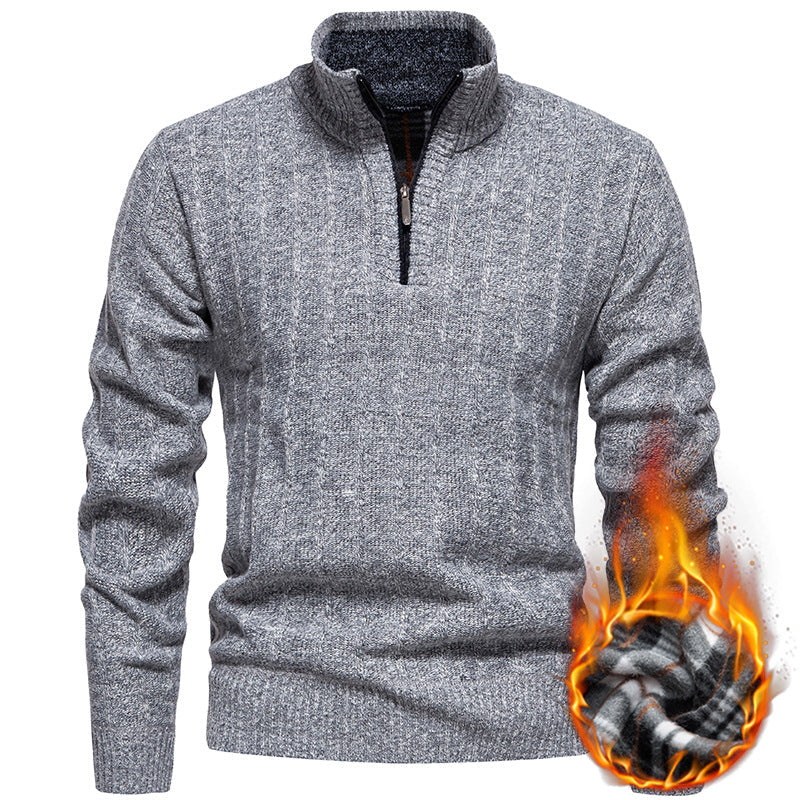 Crawford | Men's Half-Zip Cable Knit Jumper Ribbed Cuffs Regular Fit