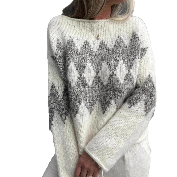 Willow | Women's Wool Blend Knitted Jumper Wave Pattern