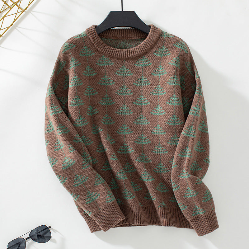 Sybil | Women's Knitted Jumper Tree Pattern Loose Fit