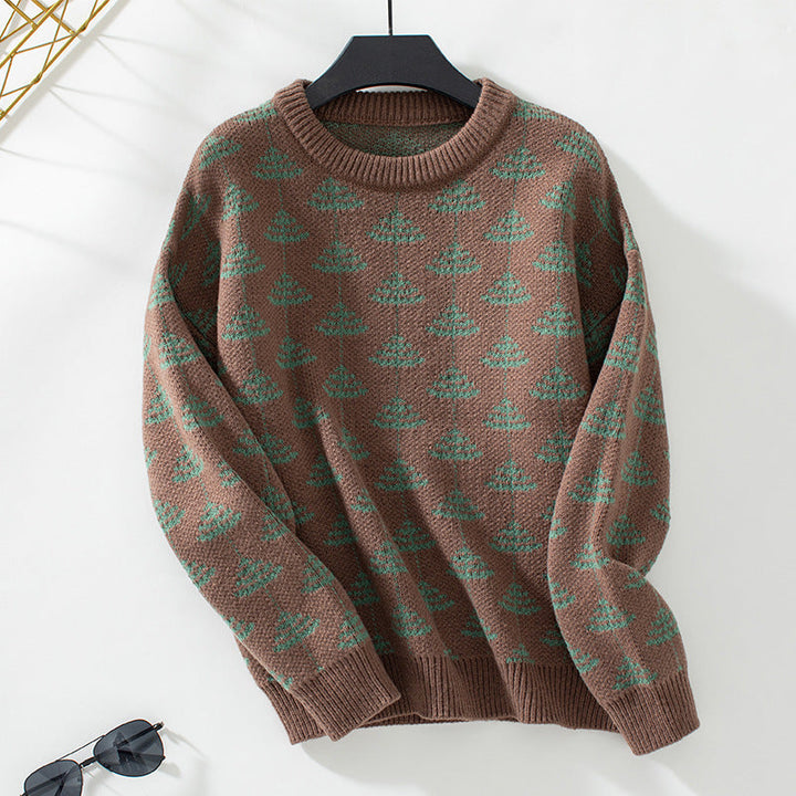 Sybil | Women's Knitted Jumper Tree Pattern Loose Fit