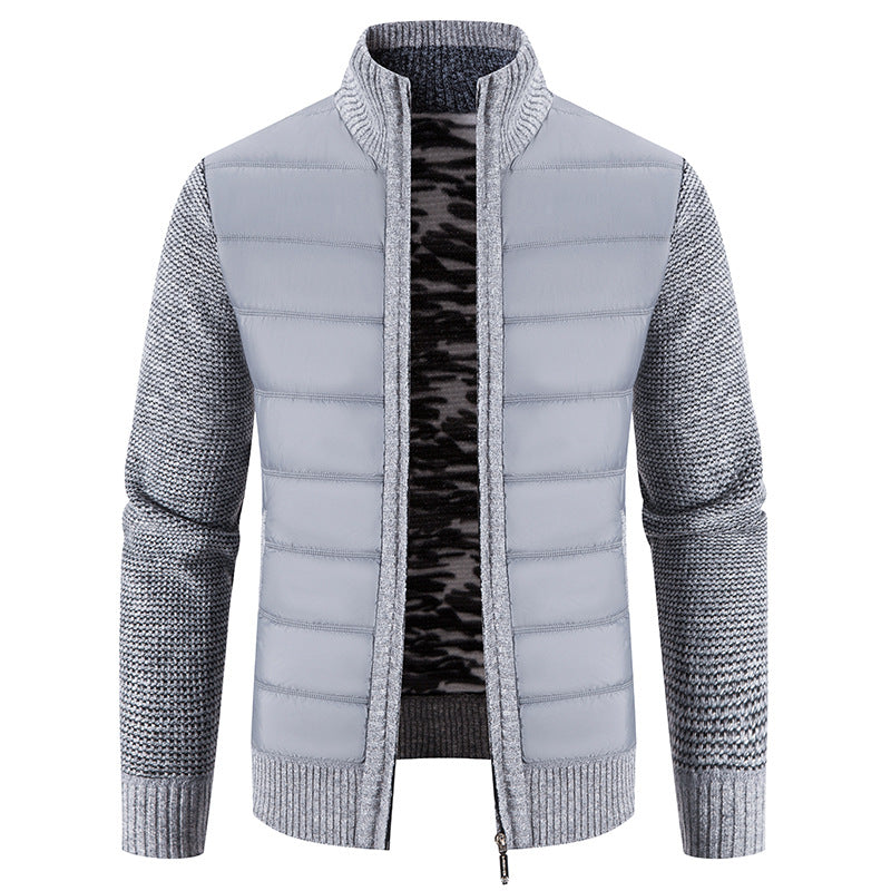 Crawford | Men's Quilted Hybrid Jacket Knitted Sleeves Funnel Neck