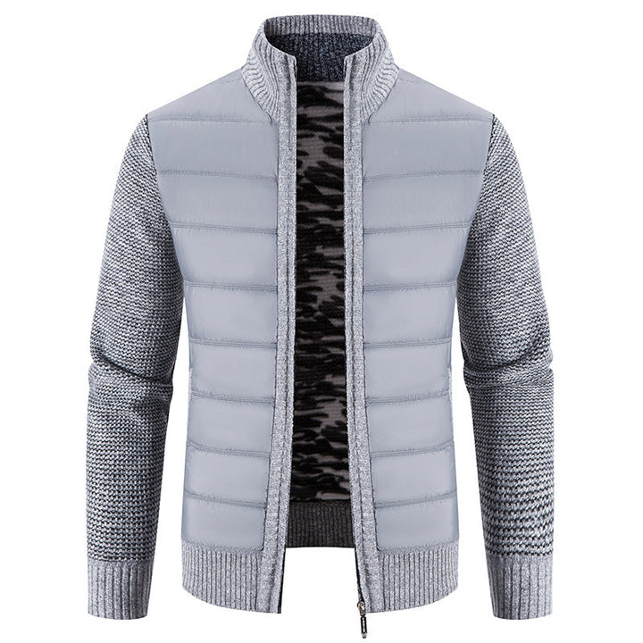 Crawford | Men's Quilted Hybrid Jacket Knitted Sleeves Funnel Neck