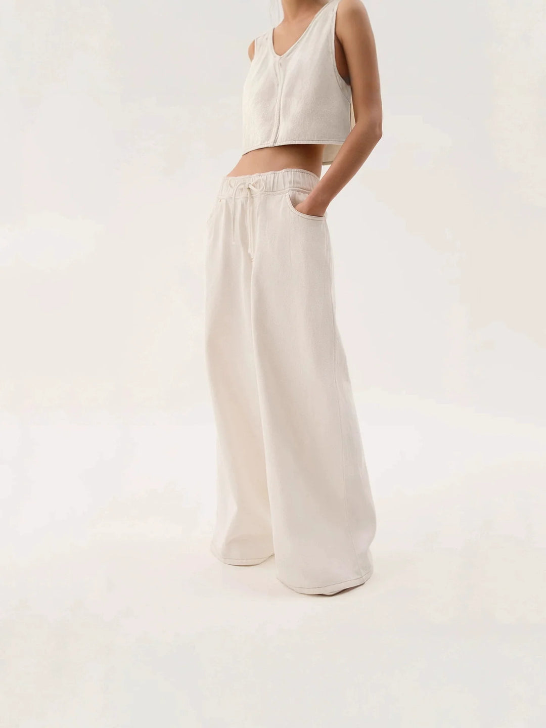 Viona Drawstring Wide Leg Jeans