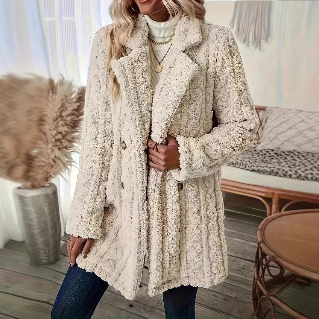 Annabelle | Women's Teddy Coat Double-Breasted Relaxed Longline Fit