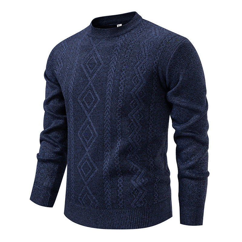 Wesley | Men's Crew Neck Knitted Jumper Diamond Pattern Textured Knit