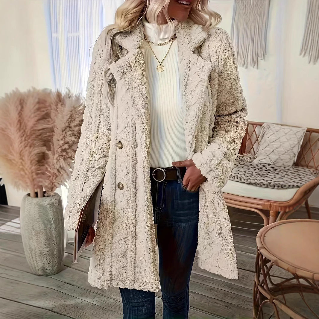 Annabelle | Women's Teddy Coat Double-Breasted Relaxed Longline Fit