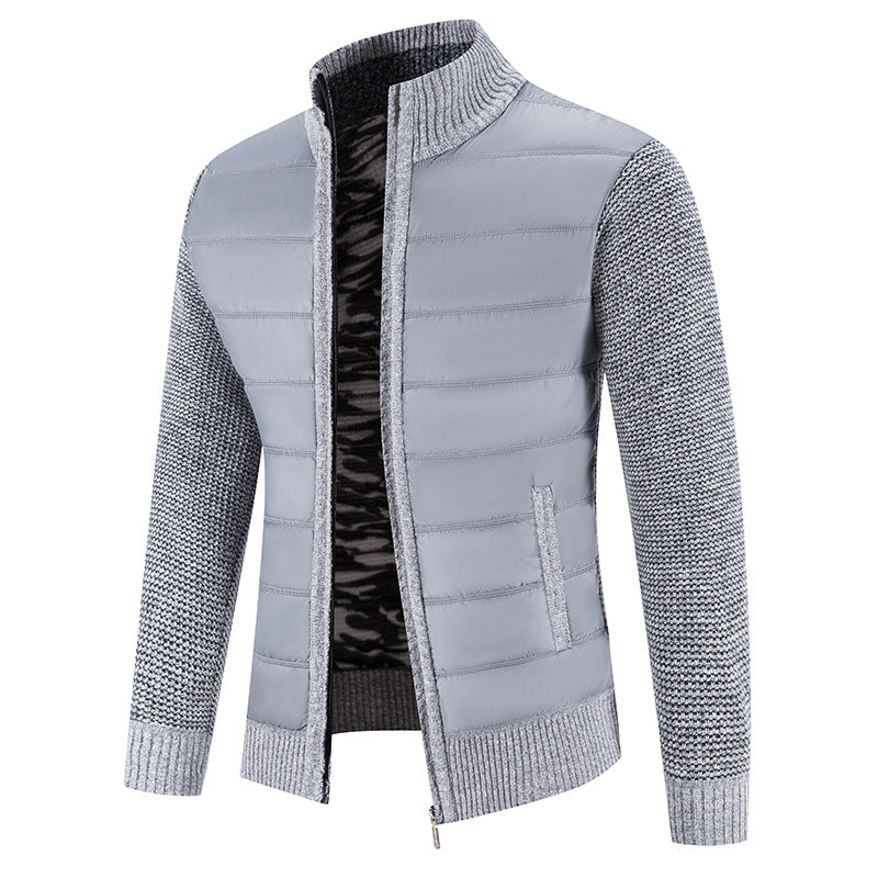 Crawford | Men's Quilted Hybrid Jacket Knitted Sleeves Funnel Neck