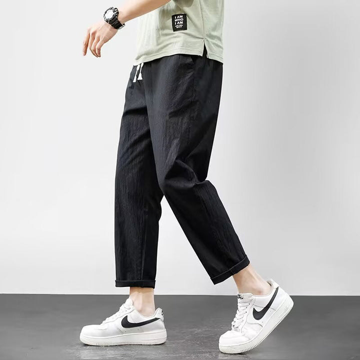 Milo | Men's Cropped Trousers Drawstring Waist Tapered Fit