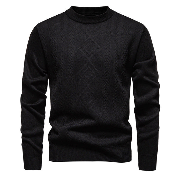 Wesley | Men's Crew Neck Knitted Jumper Diamond Pattern Textured Knit