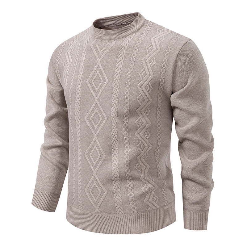 Wesley | Men's Crew Neck Knitted Jumper Diamond Pattern Textured Knit