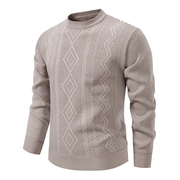 Wesley | Men's Crew Neck Knitted Jumper Diamond Pattern Textured Knit