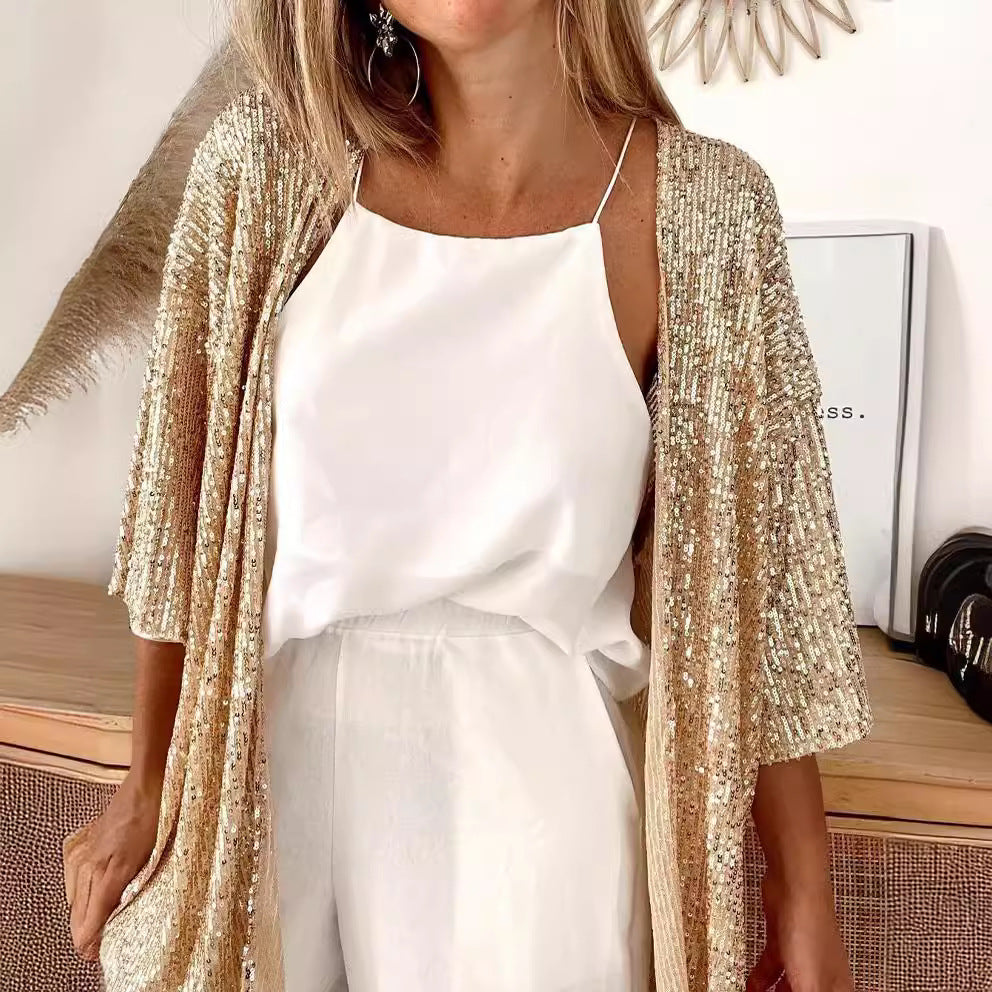 Ingrid | Women's Sequin Cardigan Loose Fit Lightweight Party Layer