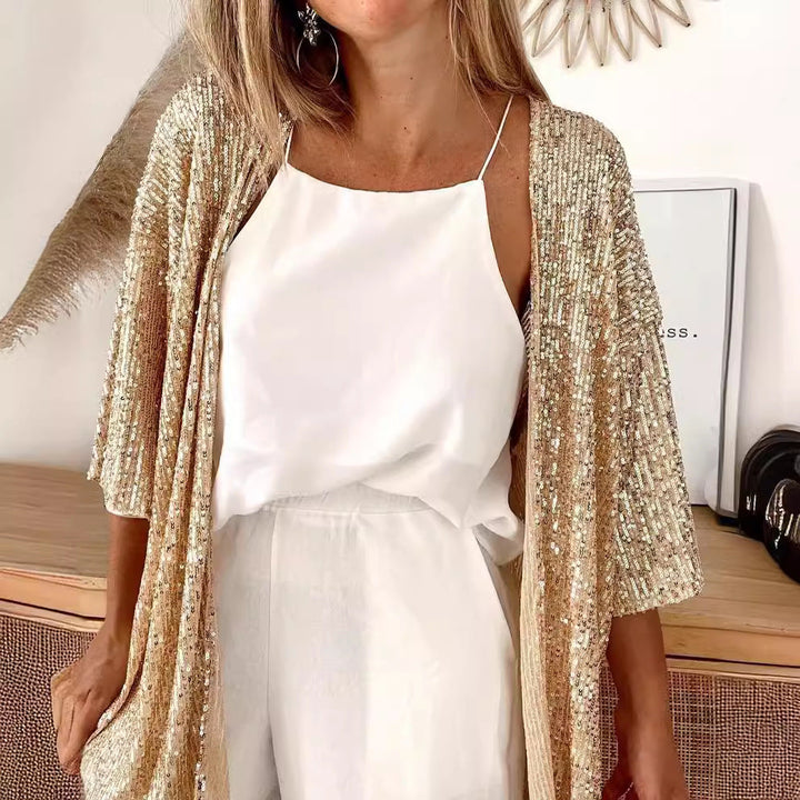 Ingrid | Women's Sequin Cardigan Loose Fit Lightweight Party Layer