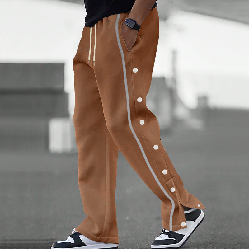 Connor | Men's Loose Fit Joggers Side Snap Buttons Drawstring Waist