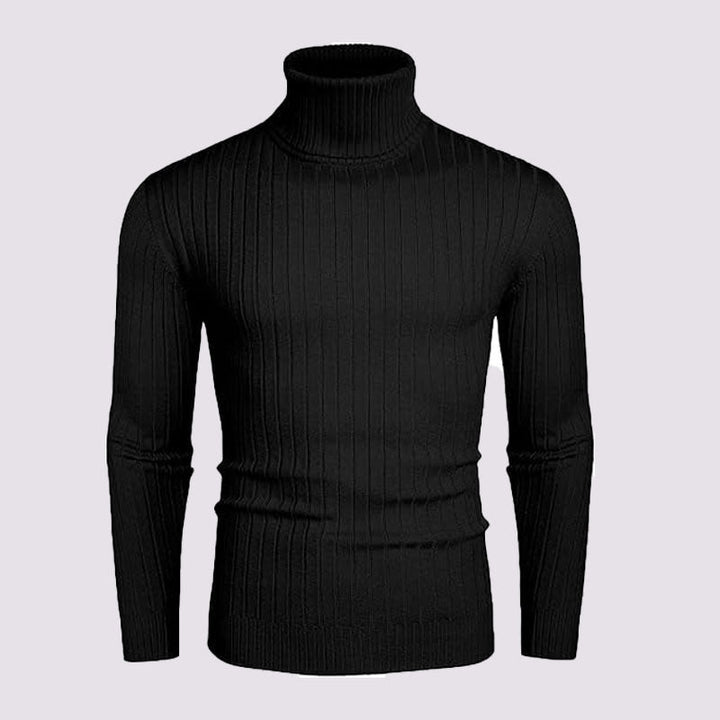 Rhys | Men's Ribbed Fine Knit Roll Neck Jumper Slim Fit