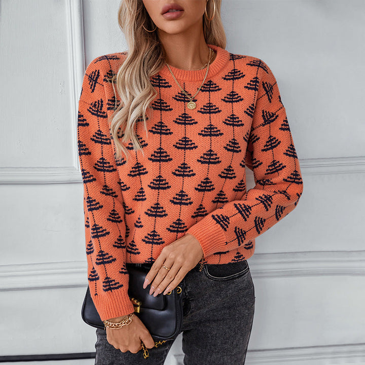 Sybil | Women's Knitted Jumper Tree Pattern Loose Fit