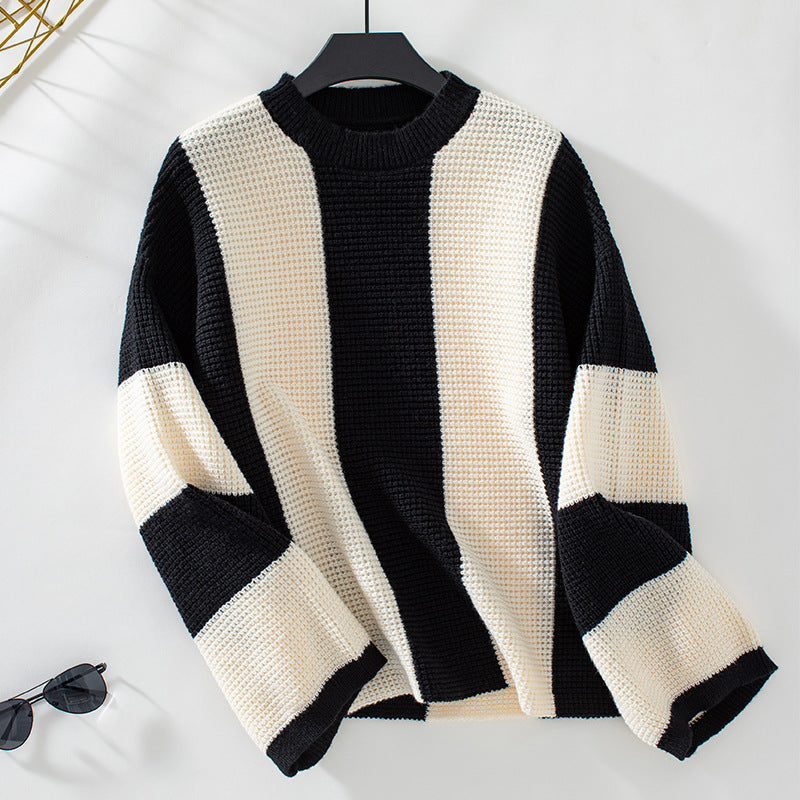 Peggy | Women's Block Stripe Knitted Jumper Casual Fit Wide Sleeve