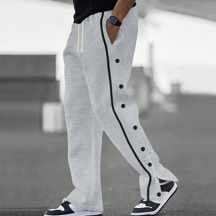 Connor | Men's Loose Fit Joggers Side Snap Buttons Drawstring Waist