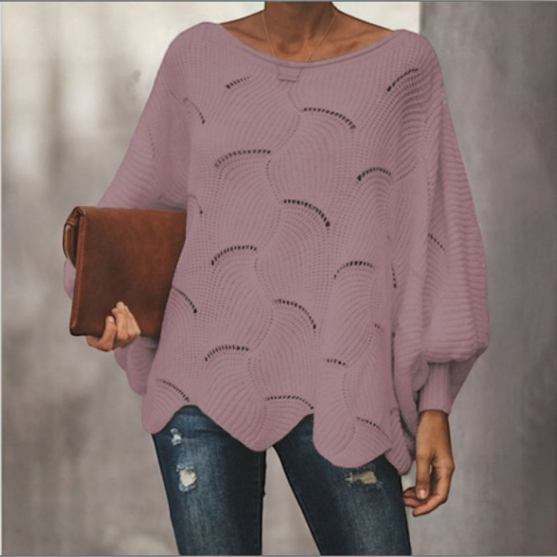 Iris | Women's Oversized Hollow-Out Knitted Jumper Round Neck